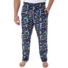 Men - Rayon Sleepwear Intimo Looney Tunes Men's Daffy Duck Bugs Bunny Taz Marvin Martian Allover Toss Print Lounge Sleep Pajama Pants 2X-Large