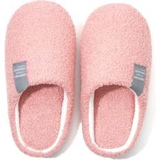 Pink - Unisex Slippers Unisex Cotton House Slippers with Memory Foam, Comfort Fuzzy Plush Lining Slip On House Shoes Indoor Outdoor, Comfy Women's Washable Cotton Bedroom Slippers with Anti Skid Rubber SolePink, 6.5-7.5