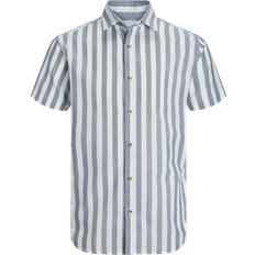 Jack & Jones Oxford Stripe Shirt SS Sininen