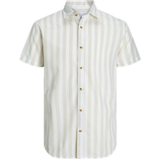 Jack & Jones Oxford Stripe Shirt SS Ruskea