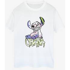 Overdeler Disney Lilo And Stitch Ohana Graffiti T-Shirt White