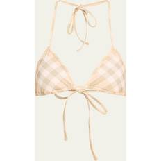 Burberry Badetøj Burberry Badetøj Dame Beige Check Pattern Halterneck Top - Flerfarvet