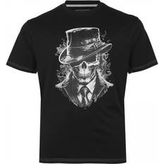 Kam T-shirts Kam Jeans Plus KBS5734 Gentleman Skull T-Shirt Black 2XL