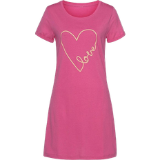 Nightie Vivance Heart Print Dreams Long Nightie - Pink