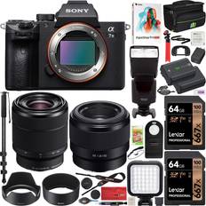 Sony ILCE-7M3K/B a7III Full Frame Mirrorless Camera with SEL2870 FE 28-70 mm F3.5-5.6 OSS Lens Bundle with SEL50F18F FE 50mm F1.8 Lens, 2X 64GB Memory, Deco Gear Case and Accessories 15 Items