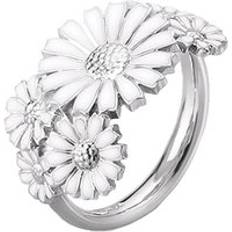 Georg Jensen Daisy Sterling Silver White Enamel Layered Ring