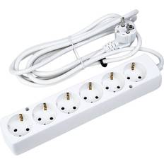 ProXtend Schuko Power Strip 6-way 3M DK White Factory Sealed