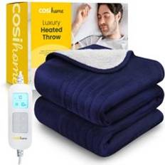 Blankets Cosi Home Fleece & Sherpa Electric Heated Blankets Blue