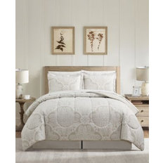 Sunham Neutral Damask Bed Linen White, Gray (243.8x205.7)