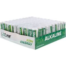 100 pack aa batterier InLine AA Alkaline Batteries 100-pack