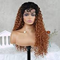 lace front wigs,Ombre Brown Curly Lace Front Wigs Blonde Deep Wave