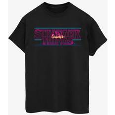 Overdeler Netflix Stranger Things Retro Title Cotton Boyfriend T-Shirt Black