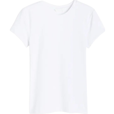 H&M Dame Hvid Tætsiddende T-shirt mikrofiber