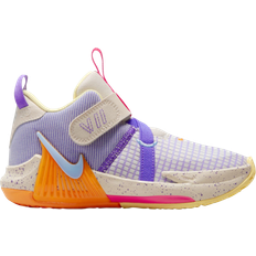Beige Basketball Shoes Children's Shoes Nike LeBron Witness 7 PSV - Light Orewood Brown/Action Grape/Vivid Orange/Cobalt Bliss