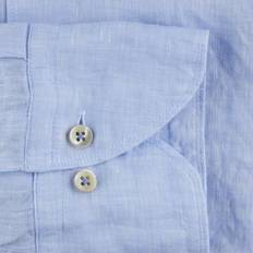 Stenströms Slimline Cut Away Linen Shirt Light Blue