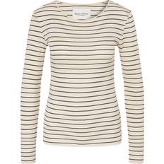 Vrouw - Wit Pyjama's Marc O'Polo Long Sleeve Top Ivoor - Linen White