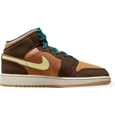 Scarpe da ginnastica Nike Jordan 1 Mid SE GS - Cacao Wow/Ale Brown/Twine/Luminous Green