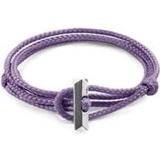 Purple Bracelets Anchor & Crew Lilac Purple Oxford Silver and Rope Bracelet