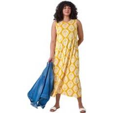 Long Dress - Yellow Dresses Roman Curve Aztec Print Stretch Maxi Dress Yellow