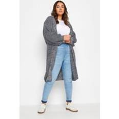 Blue Cardigans Yours Knitted Cardigan Grey 26-28