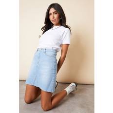 Hemdkragen Röcke Threadbare Raw Hem Denim Mini Skirt Light Blue