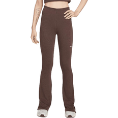 Mini ups Nike Sportswear Chill Knit Women's Tight Mini-Rib Flared Leggings - Baroque Brown/Sail