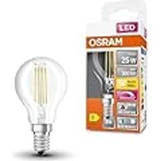 Blå LED-lampor Osram SUPERSTAR CLASSIC P FIL 25 LED-lampa, E14, minikula, 2,2W, 300lm, 2700K, varmvitt ljus, kraftigt reducerad blå komponent, låg ögonbelastning, dimbar, låg energiförbrukning