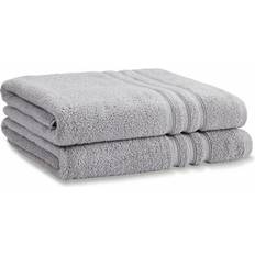 Catherine Lansfield Zero Twist Bath Towel Silver (140x100cm)