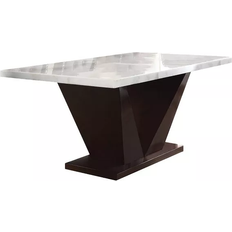 Marble - Rectangle Dining Tables Acme Furniture Forbes Collection White/Walnut Dining Table 38x64"