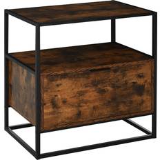 Small Tables Homcom Industrial Style Side ‎Brown Small Table 34x60.5cm