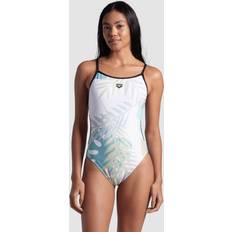 Gray - Women Swimsuits Arena Women's Light Floral Swimsuit Lace Back Swimsuit 36, grey