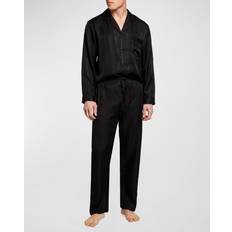 Men Pajamas Herringbone Stripe Silk Pajamas