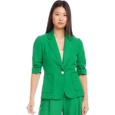 Tencel Blazers Karen Kane Ruched Sleeve Blazer