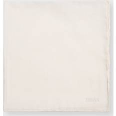 Mouchoirs Zegna Carré de Poche en Coton et Soie - Blanc