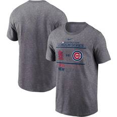 Nike Men's Heather Charcoal 2023 MLB World Tour: London Series Chicago Cubs vs St. Louis Cardinals Matchup T-Shirt