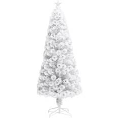 Kunstigt juletræ 180cm med led lys vidaXL 328451 White Juletræ 180cm