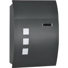 Grey Letterboxes Homcom Mounted Letter Box Modern Mailbox with 2