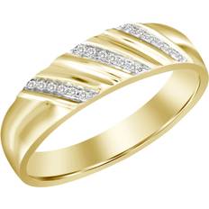 Jewelry Macy's Accent Band Ring - Gold/Silver/Diamonds