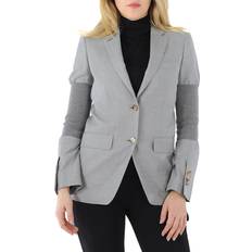 Burberry Women Blazers Burberry Ladies Ribbed-panel Single-breasted Wool Blazer Jacket