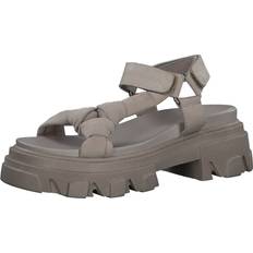 Dragkedja Tofflor & Sandaler Marco Tozzi Sandalette Beige Flacher Absatz für Damen