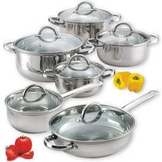 12-Piece Stainless Steel Silver