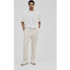 H&M Men Trousers H&M Men White Regular Fit Linen trousers