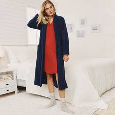 Lands' End Sleepwear Lands' End Women's Long Sleeve Cotton Spa Bath Robe Deep Sea Navy Petite