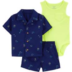 1-3M - Jungen Sonstige Sets Carter's Baby Boy 3-Piece Shorts, Top, and Bodysuit Set