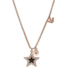 Rose Gold Jewellery Sets Emporio Armani Sentimental Rose Gold Tone Pendant Necklace - Two Colour