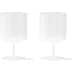 Ferm LIVING Vinglas ferm LIVING Ripple Frosted Hvidvinsglas 2stk