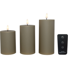 Led blockljus med fjärrkontroll Cozzy Utomhus Blockljus 3D Flamma Sand 3 Pack LED-ljus 3st