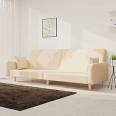vidaXL Letto A 2 Posti Con 2 Cuscini Crema Divano