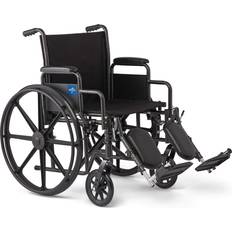 Medline K1 Basic Wheelchair w/ Swing Back Desk Length Arms & Elevating Leg Rests, Nylon, 20"W Seat