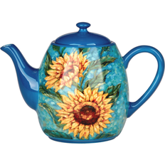 Blue Teapots Certified International Golden Sunflowers Teapot